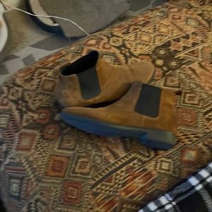 Mens brown suede chelsea boots